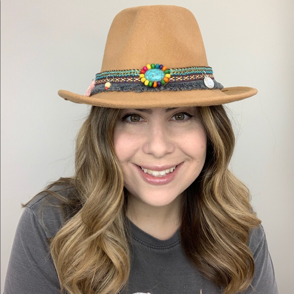 Calamity Jane Western Boho Hat Tan - Picture 2 of 8